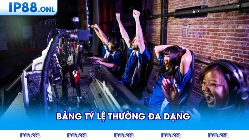 Bảng tỷ lệ thưởng đa dạng với nhiều lựa chọn